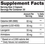 MASS Genetics Mass Stack Extreme (LGD-4033 Ligandrol-MK-2866 Ostarine-Laxogenin-Arimistane) 60 Capsul. USA